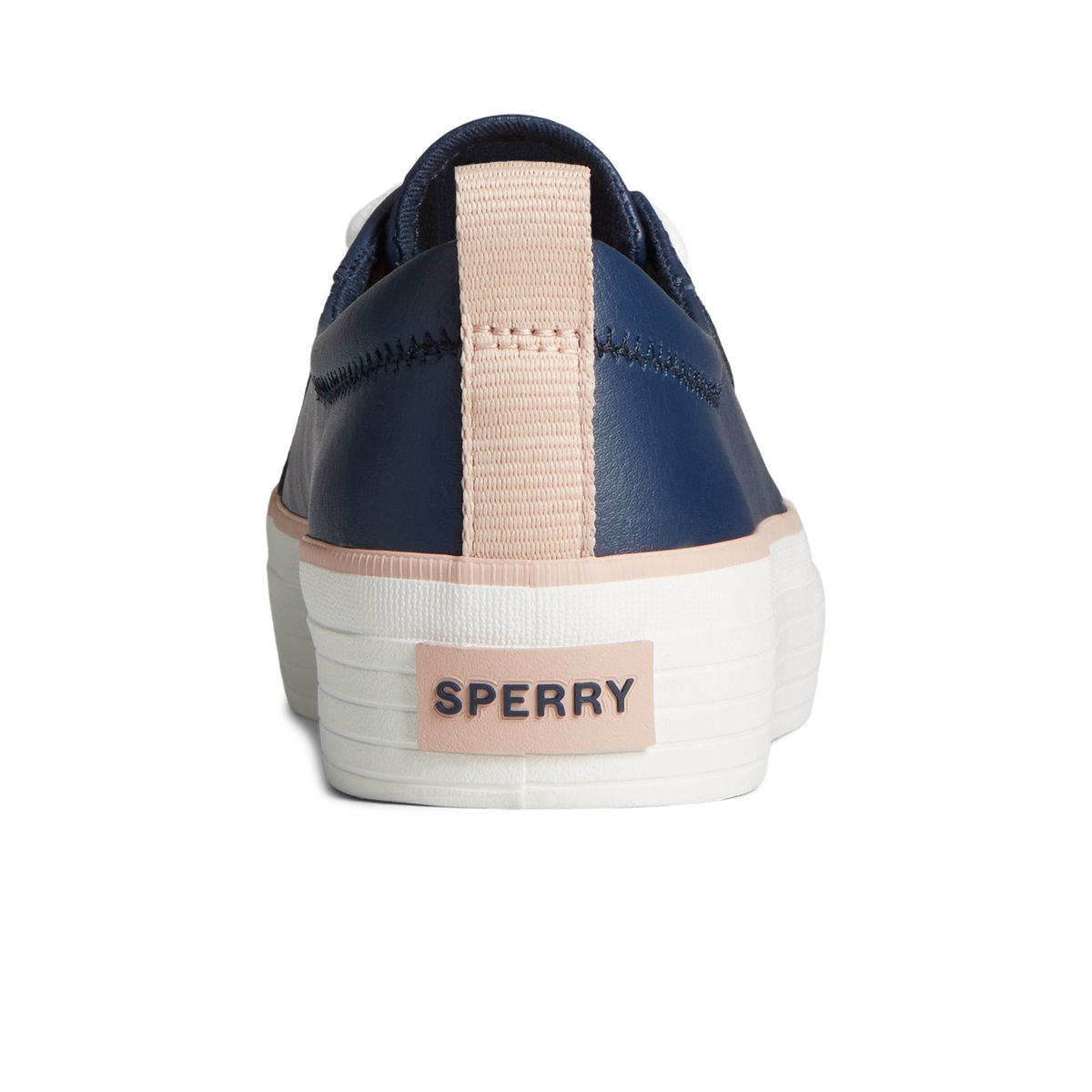 Navy Sperry Crest Vibe Leather Platform Sneaker Sneakers | MATDO-9675