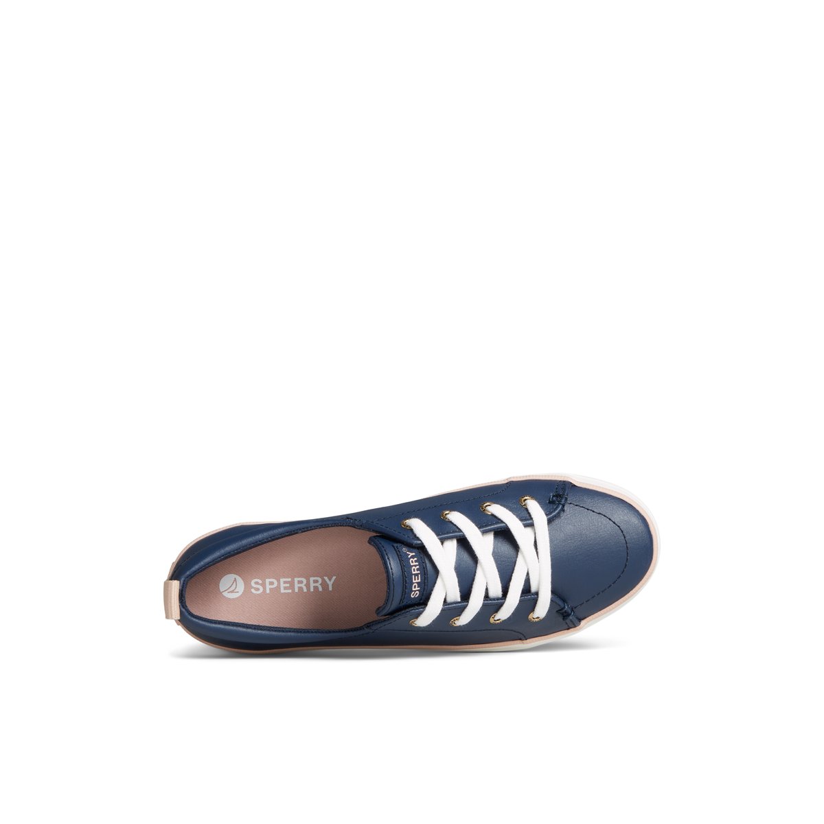 Navy Sperry Crest Vibe Leather Platform Sneaker Sneakers | MATDO-9675