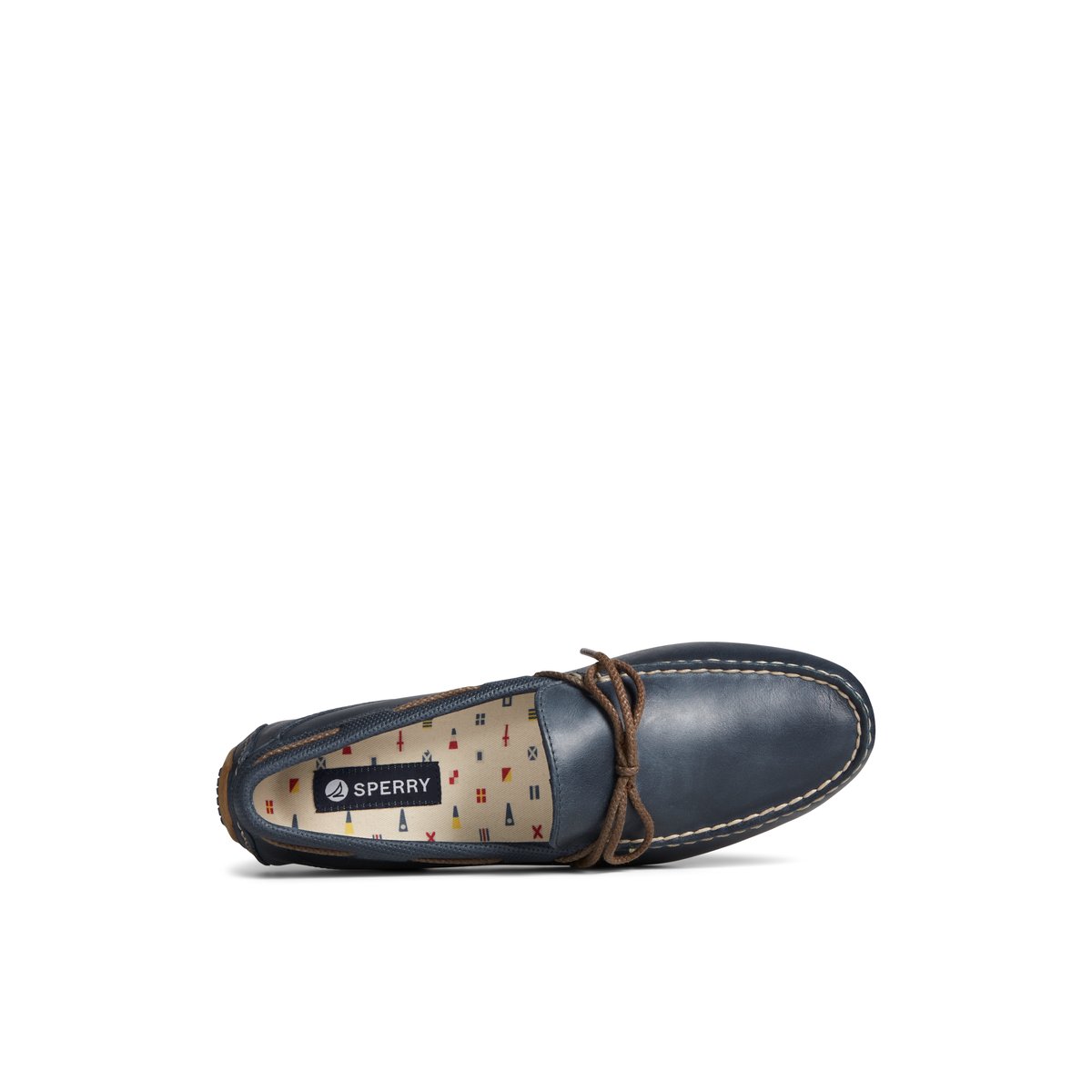 Navy Sperry Davenport Deboss Leather 1-Eye Driver Drivers Shoes | KLGZS-1034