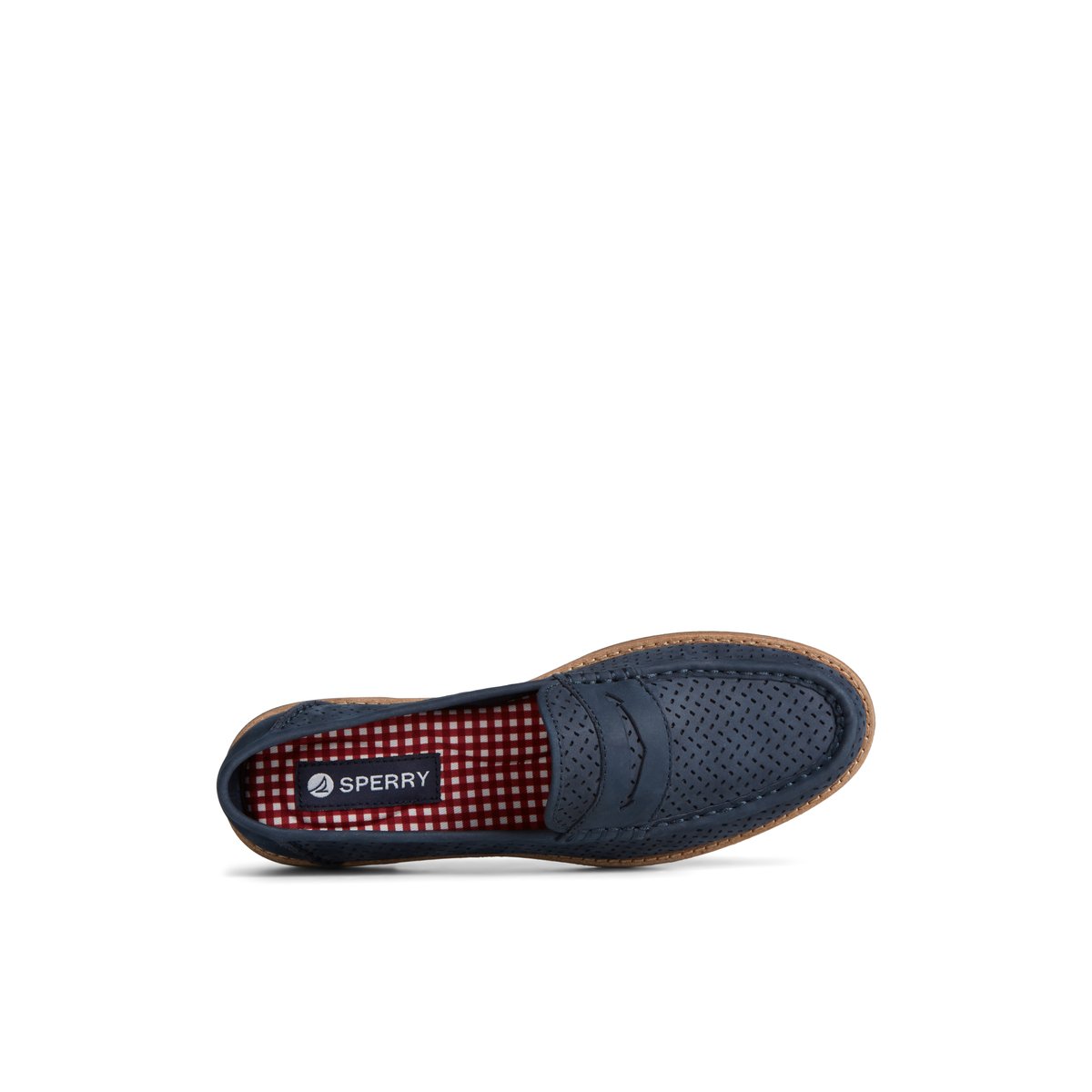 Navy Sperry Seaport Perforated Penny Loafer Loafers | ZCHOG-7283