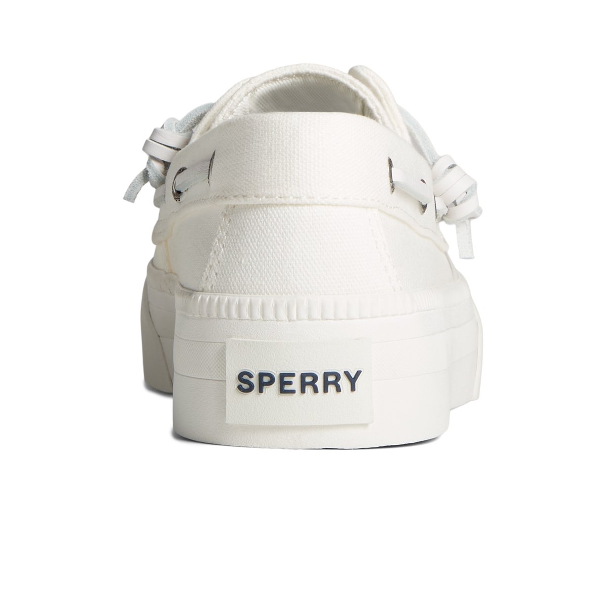 White Sperry Bahama 3.0 Platform Sneaker Boat Shoes | DPYSU-5732