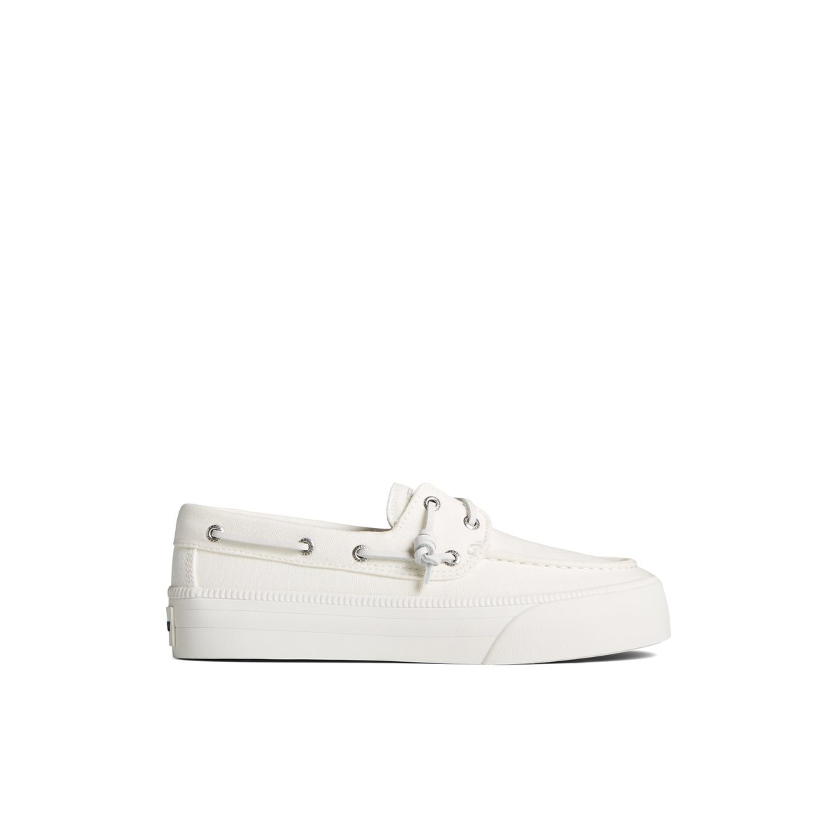 White Sperry Bahama 3.0 Platform Sneaker Boat Shoes | DPYSU-5732