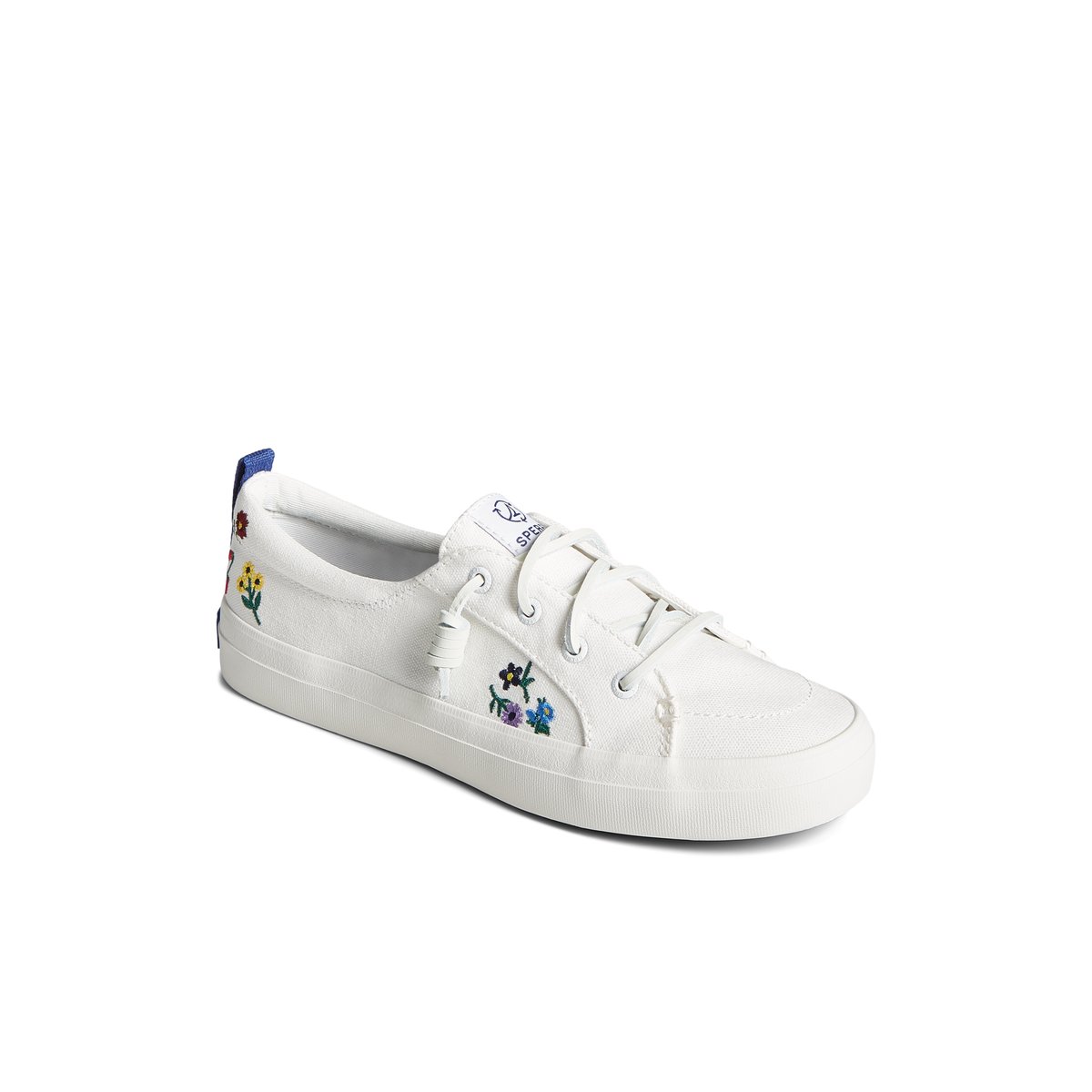 White Sperry Crest Vibe Floral Sneaker Sneakers | XMRLG-7816