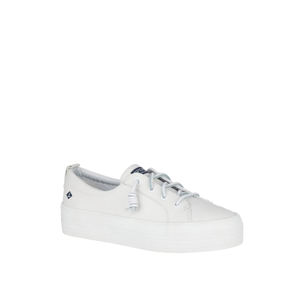 White Sperry Crest Vibe Platform Leather Sneaker Sneakers | HMCZB-3841