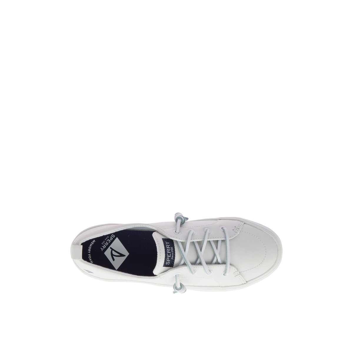 White Sperry Crest Vibe Platform Leather Sneaker Sneakers | HMCZB-3841