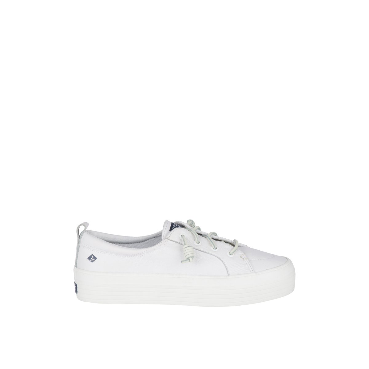 White Sperry Crest Vibe Platform Leather Sneaker Sneakers | HMCZB-3841