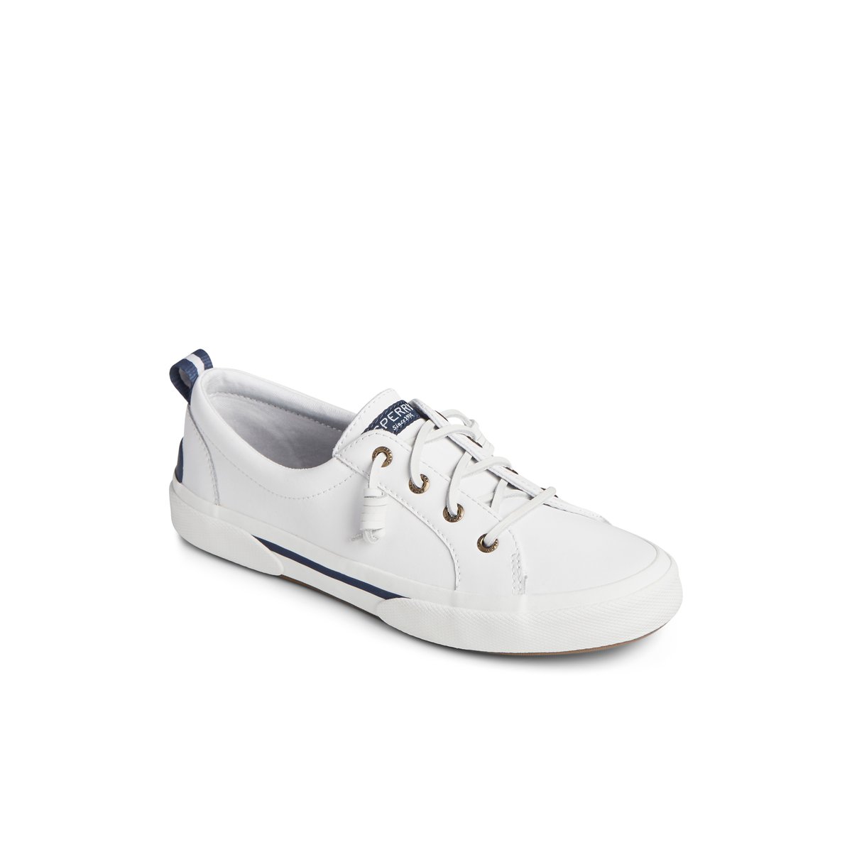 White Sperry Pier Wave LTT Leather Sneaker Sneakers | MNJZP-8173