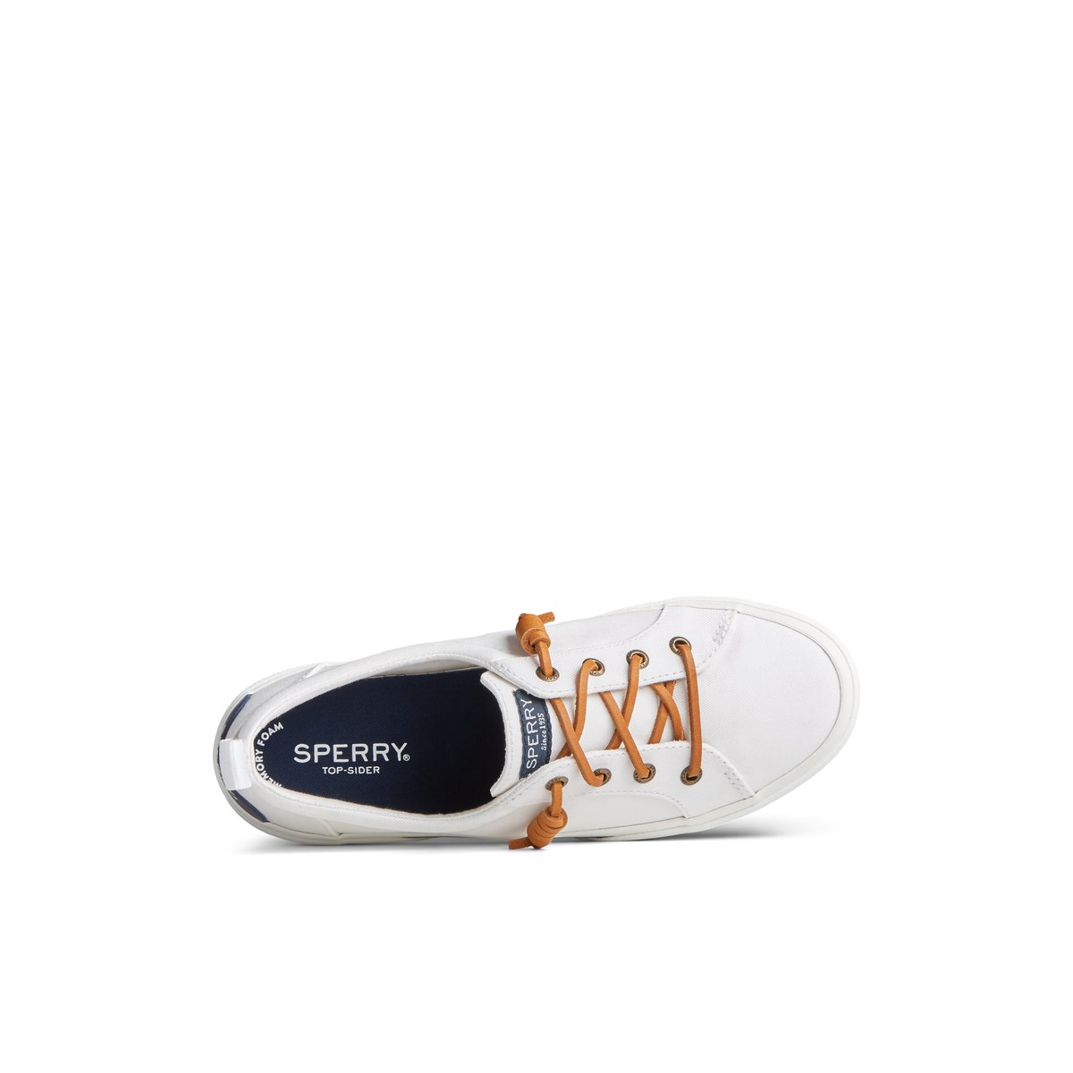 White Sperry Pier Wave Lace Up Sneaker Sneakers | JZRVE-7524