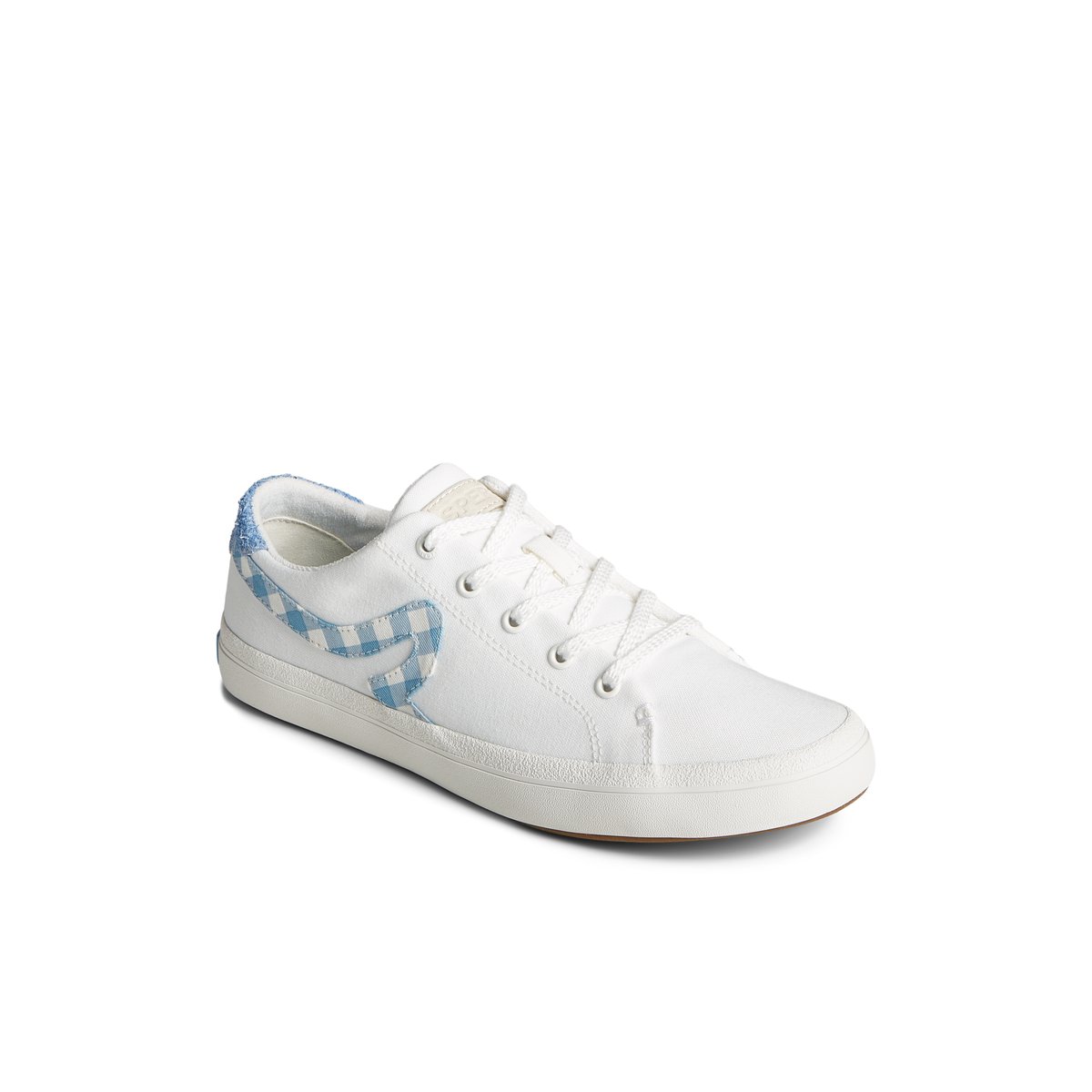 White Sperry Sandy Gingham Sneaker Sneakers | YXFDK-1627