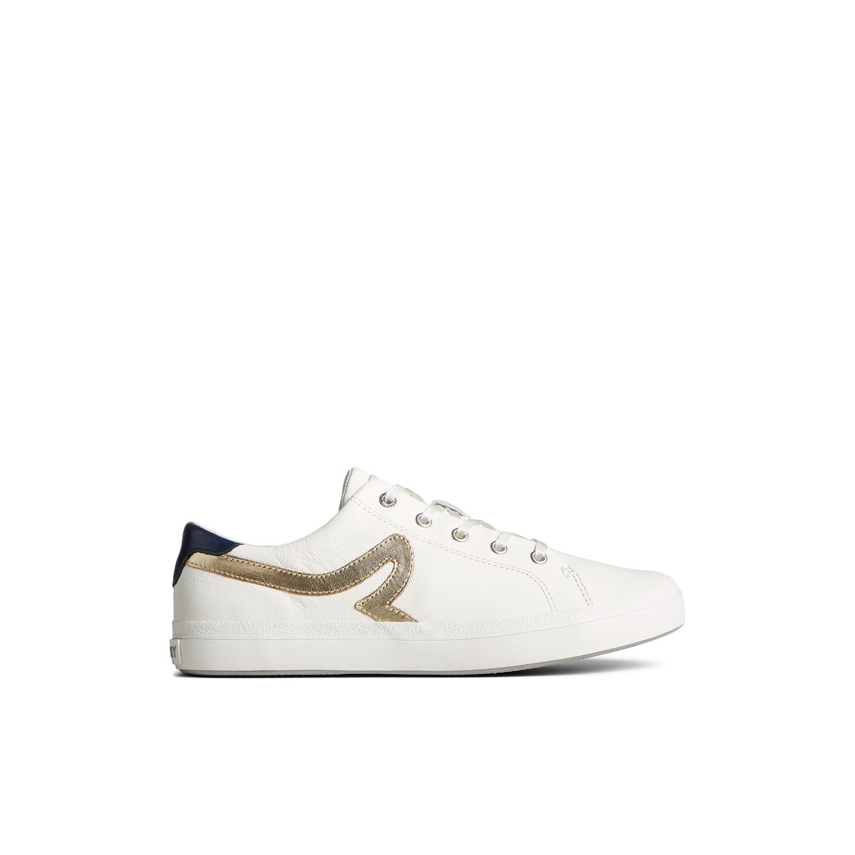 White Sperry Sandy Leather Metallic Sneaker Sneakers | QKLCP-6547