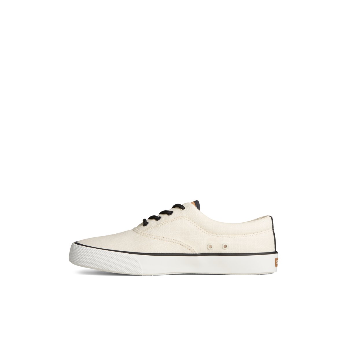 White Sperry Striper II Slub Linen Sneaker Sneakers | BRKMC-1946