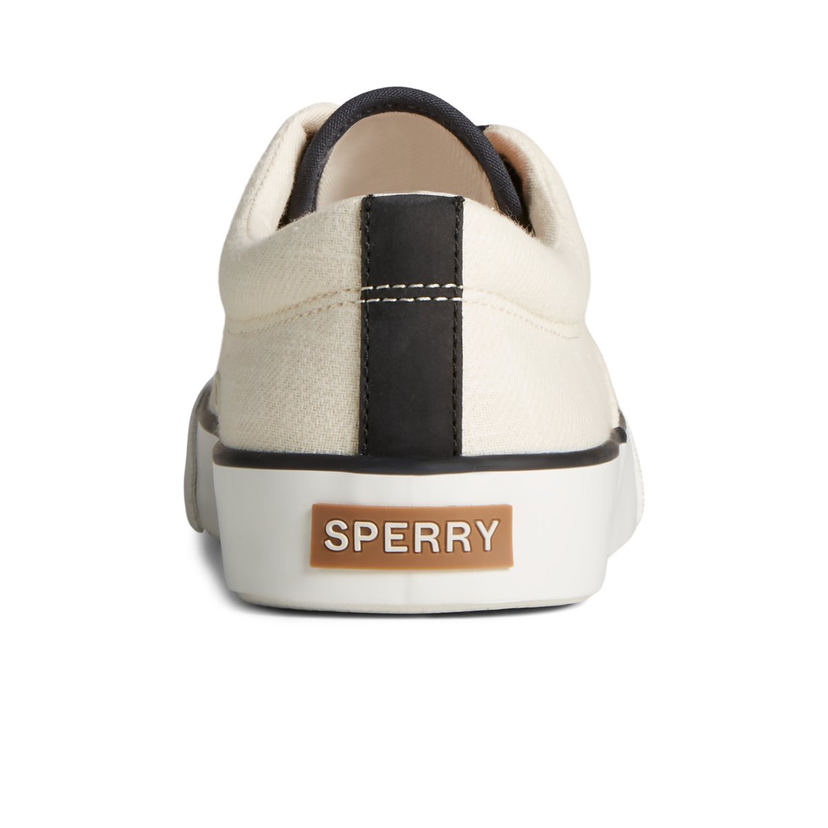 White Sperry Striper II Slub Linen Sneaker Sneakers | BRKMC-1946